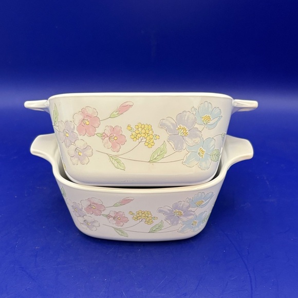 Corningware Other - Vintage Corning Ware Casserole Dishes P-43-B 700 mL “Pastel Bouquet” Pattern (2)